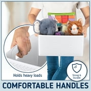 Starplast Collapsible Decorative Plastic Storage Bins, Set of 3, White