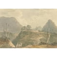 thumbnail image 2 of Samuel Davis 18x14 Black Ornate Wood Framed Double Matted Museum Art Print Titled - The Village of Buxadaur (Buxa Duar) (Thibet) (1783), 2 of 5
