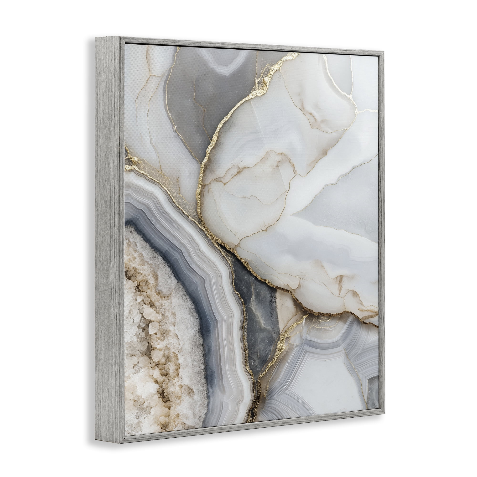 Stupell Industries Mineral Elegance Granite Gray Framed Giclee Art, design by Svetlana Aleynikova