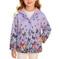 thumbnail image 2 of Nugftut Girls Jacket Hooded Print Lightweight Windproof Zip-Up Coat for Kids Size 2-3, 2 of 8
