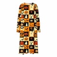 thumbnail image 7 of Snorda Halloween Plus Size Dresses for Women Graphic Print Dress Crew Neck Long Sleeve Loose Casual Dresses Fall Winter Dress for Loungewear Holiday Festival Wear, 7 of 7