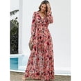 thumbnail image 2 of Women's Fashionable Printed Elegant Long Beach Vacation Dress, 2 of 5