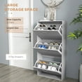 thumbnail image 4 of HOMCOM Slim Shoe Storage Cabinet with 3 Flip Drawers for 12 Pair of Shoes, 4 of 10