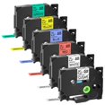 thumbnail image 1 of Cinta para rotular, compatible con Greencycle, Ptouch TZe, 12 mm, paquete de 6, 1 of 9
