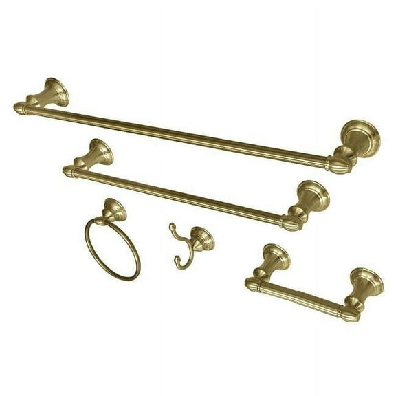 Kingston Brass BAHK2612478BB Provence Bathroom Accessory Set, Brushed Brass - 5 Piece