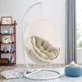 thumbnail image 2 of Swing Lounge Chair, Sunbrella, White Beige, Modern Contemporary Urban Design, Outdoor Patio Balcony Cafe Bistro Garden Furniture Hotel Hospitality, 2 of 8