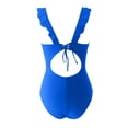 thumbnail image 4 of Women's Plus Size Swimsuits, Swimsuits for Women Bandeau Ruched Ruffle Bathing Suits One Piece Deep V Neck Slimming Swimwear Monokini S-2XL Quick Dry Bathing Suits Woman Clearance, 4 of 4