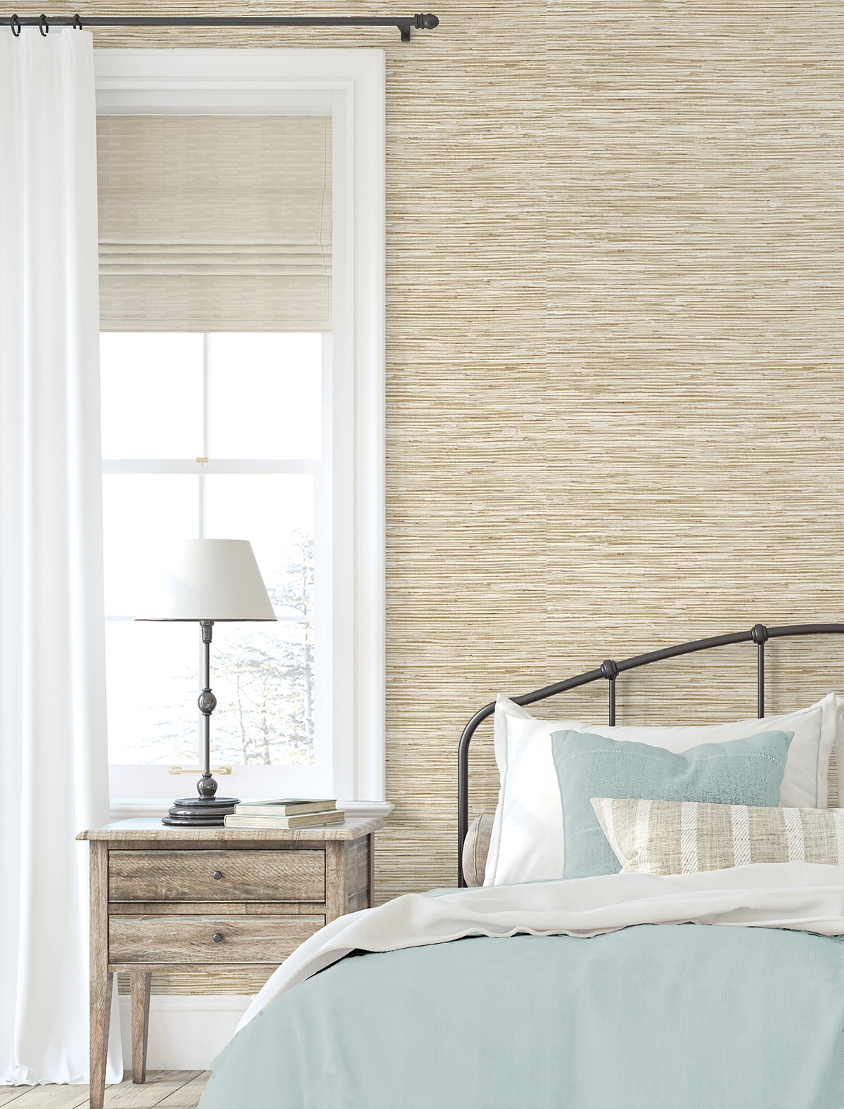 Stacy Garcia Home Hemp Grasscloth Peel and Stick Wallpaper