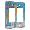 thumbnail image 1 of KuzmarK™ 2 Gang Rocker Wall Plate - Welsh Corgi Fairy Dog with Mystified Sheep Dog Art by Denise Every, 1 of 1