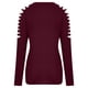 thumbnail image 4 of Moda para mujer, manga larga, cuello redondo, taladro caliente, mangas recortadas, blusa para mujer Pompotops  FGAJ12885, 4 of 5