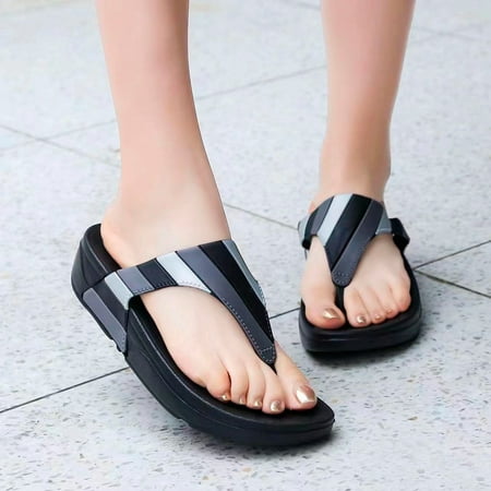 

Aayomet Sandals Women Woman Sandals Metal Upper Slipper Flat Flip Flop With Four Color Black 8