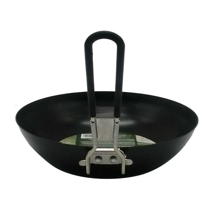 Rosarivae 1pc Outdoor Camping Wok Portable Detachable Handle Frying Pan Non  Stick Pan 