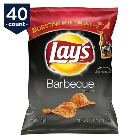Lay's Potato Chips Snack Pack, Barbecue, 1 oz Bags, 40