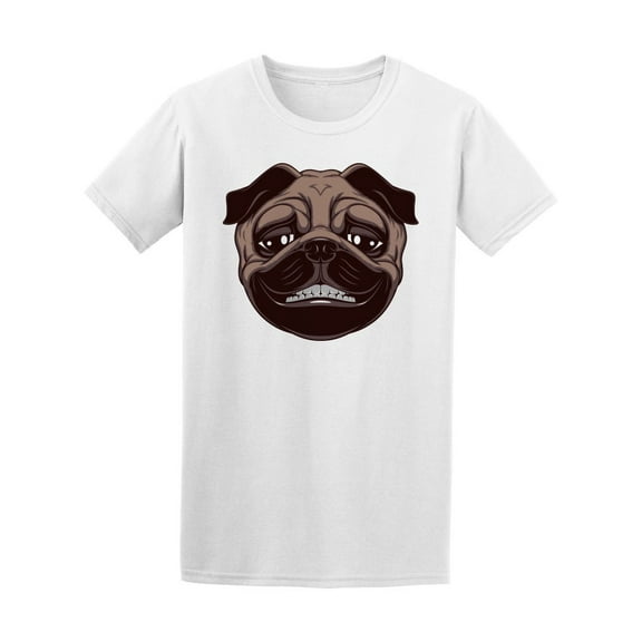 Funny Dog Pug Cartoon T-Shirt Men -Image by Shutterstock, Male 4X-Large