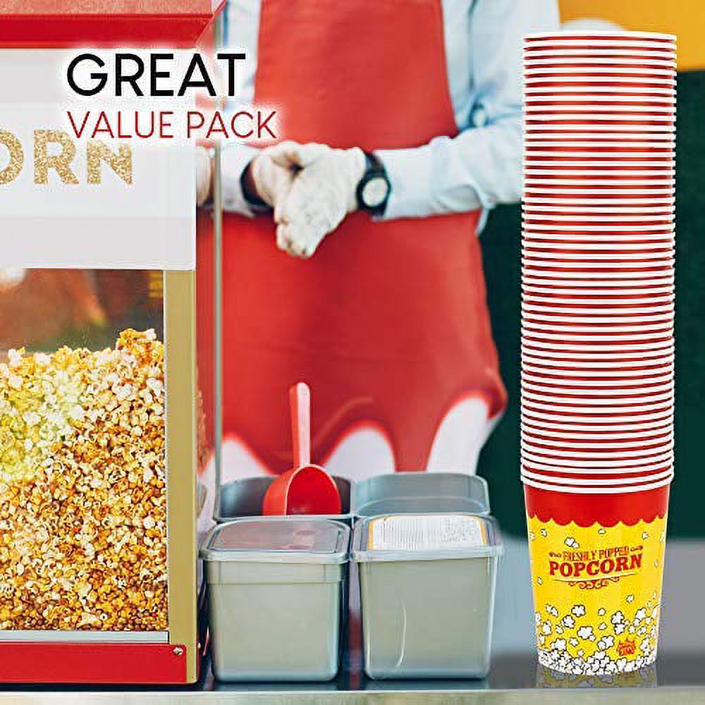 Large 32oz Paper Popcorn Buckets (25 Count) Disposable Vintage Container by Stock Your Home - image 4 of 7