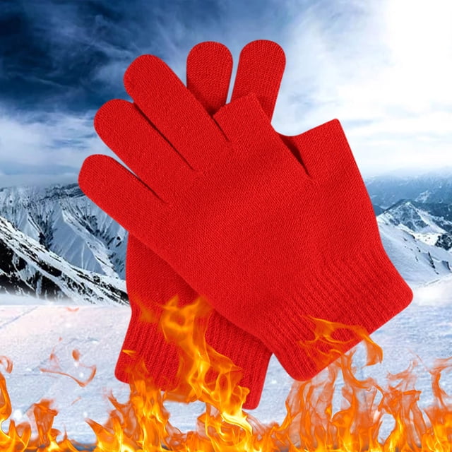 Gants d'Écriture Extensibles en Laine Tricotée pour Hommes et Femmes, Doigts Apparents, Couleur Unie, Gants de Cyclisme