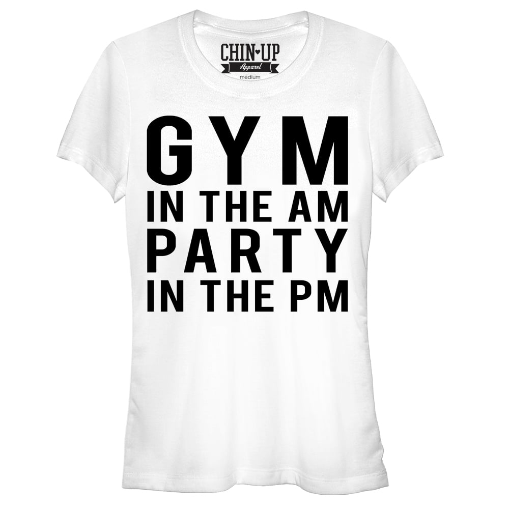 Juniors CHIN UP Gym Graphic Tee White (Large) Kuwait Ubuy