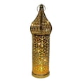 thumbnail image 1 of Moroccan Lantern Light Props Iron Desk Lamp for Wedding Hollow LED Wind Lamp,Large, 1 of 6