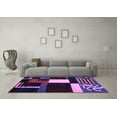 thumbnail image 3 of Ahgly Company Indoor Round Abstract Purple Modern Area Rugs, 4' Round, 3 of 4