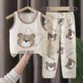 thumbnail image 2 of KPOPLK Boys Pajamas Cotton Pjs 1-10 Years 2 Piece Sleepwear Sleeveless Pjs and Sleep Pant Kids Loungewear Outfit Set,Size 2-3 Years, 2 of 4