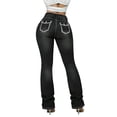 thumbnail image 4 of QERINTE Womens Plus Size boot cut Jeans High Waisted Stretchy Embroidered Jeans Curvy, 4 of 5
