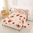 thumbnail image 2 of Erosebridal Kids Cute Capybara Red Strawberry Full Size Sheets 4-Piece,Boys Girls Kawaii Daisy Geometric Grid Bed Sheets,Super Cozy Room Decor, 2 of 5
