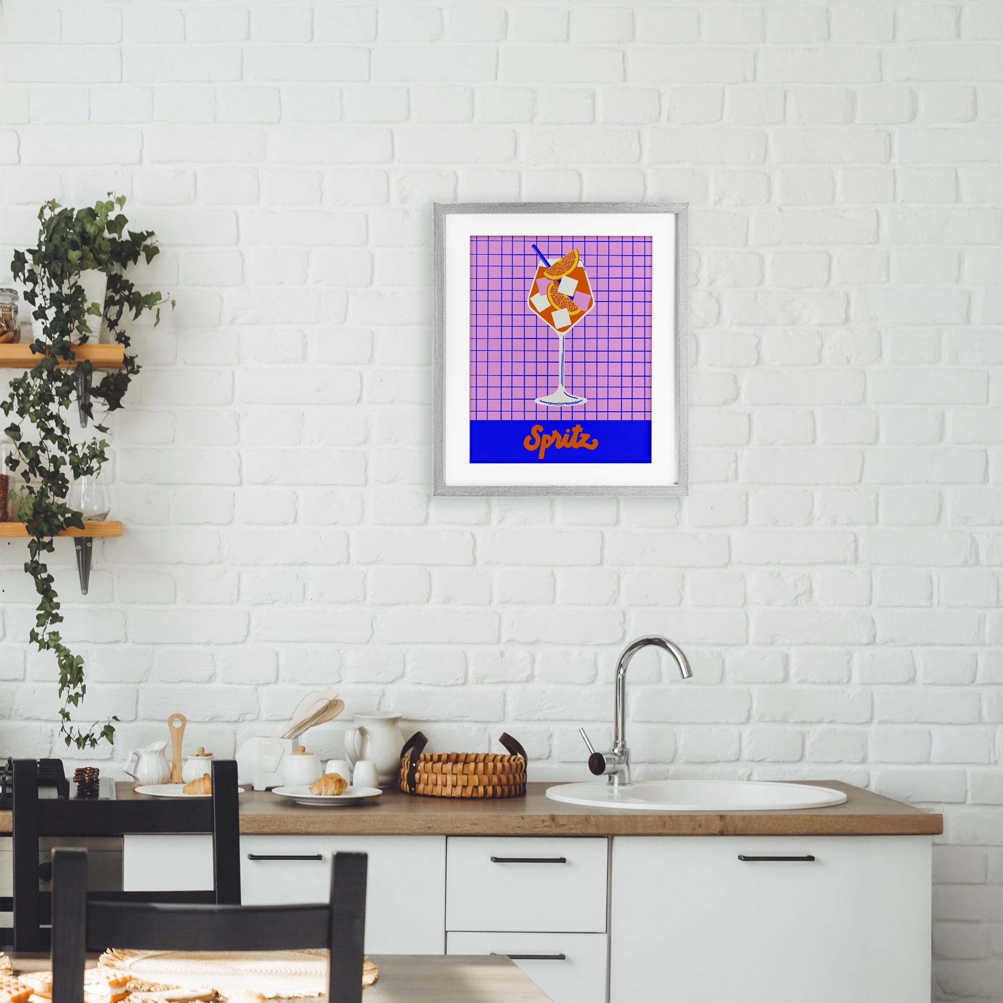 Stupell Industries Colorful Summer Spritz Drink Gray Framed Print Under Glass, design by Indira Prieto | IndySign