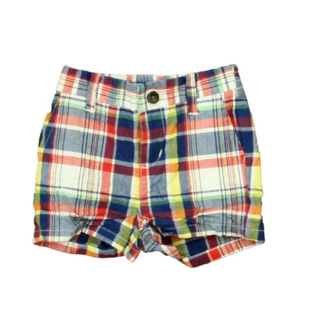 

Pre-owned Janie and Jack Boys Blue | Red Plaid Shorts size: 6-12 Months