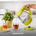 thumbnail image 3 of OVENTE 1.5L Glass Electric Kettle Water Boiler, Green KG83G, Fast Boiling, Borosilicate Glass, BPA-Free, Blue LED, Auto Shut-Off, Boil-Dry Protection, Removable Filter, 360° Base, 1100W, 3 of 8