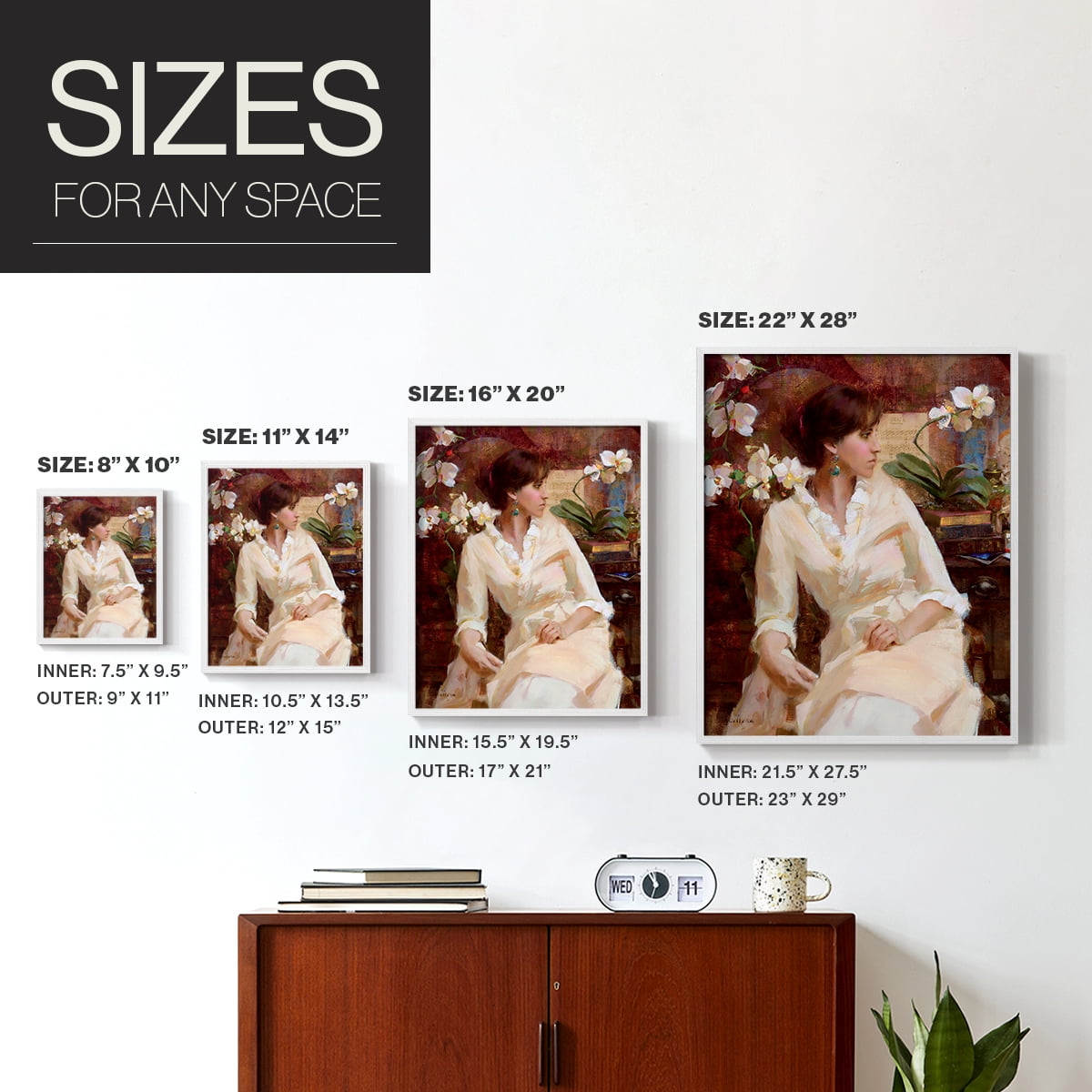 Fiori Di Aria Portrait in Paper Solid Wood 8 x 10 Framed Print