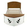 thumbnail image 3 of Furniture of America Badedu Kids 2-Piece Solid Wood Twin Captain Bed and Trundle Set, White and Oak, 3 of 7