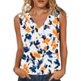 thumbnail image 2 of NTACZA V Neck Going Out Tops for Women Summer Boho Tank Tops Sleeveless Vacation Womens Tees L, 2 of 6