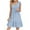 Sky Blue, variant on Up to 30% off Summer Womens Dresses,Women Summer V-neck Loose Solid Color Pleated Casual High Waisted Lace Sleeveless Dress(Navy,S)