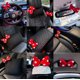 thumbnail image 2 of Almohada para la cabeza montada en el automóvil, soporte para la cintura, funda para volante con lazo, fundas para cinturón de seguridad, caja de pañuelos para guardar para niñas y mujeres, 2 of 5