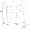 thumbnail image 3 of Tuhome Cala Kitchen Island, Four Legs, Three Shelves -White/Light Oak, 3 of 8