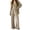 #03 Khaki 【Mix & Rotate: Stock Up On All-Season Soft Loungewear】, variant on Women's Three Piece Pajama Loungewear Sets, Spaghetti Strap Camisole, Open Front Robe & Elastic Waist Long Pants, Elegant Solid All Season Wearable Indoor Relaxation | TruHer,Black L