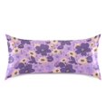 thumbnail image 3 of Purple Flower Pattern Pillowcase King Size 40''x20'' Satin Double-Sided Print Soft Wrinkle Resistant, 3 of 9