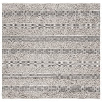 SAFAVIEH Natura Trinity Geometric Cotton Area Rug, Grey/Ivory, 6' x 6' Square