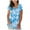 Sky Blue, variant on Ichuanyi Womens Tops, Summer Womens Fashion Plus Size Gradient Color V-Neck Short Sleeve T-shirt Tops Blouse