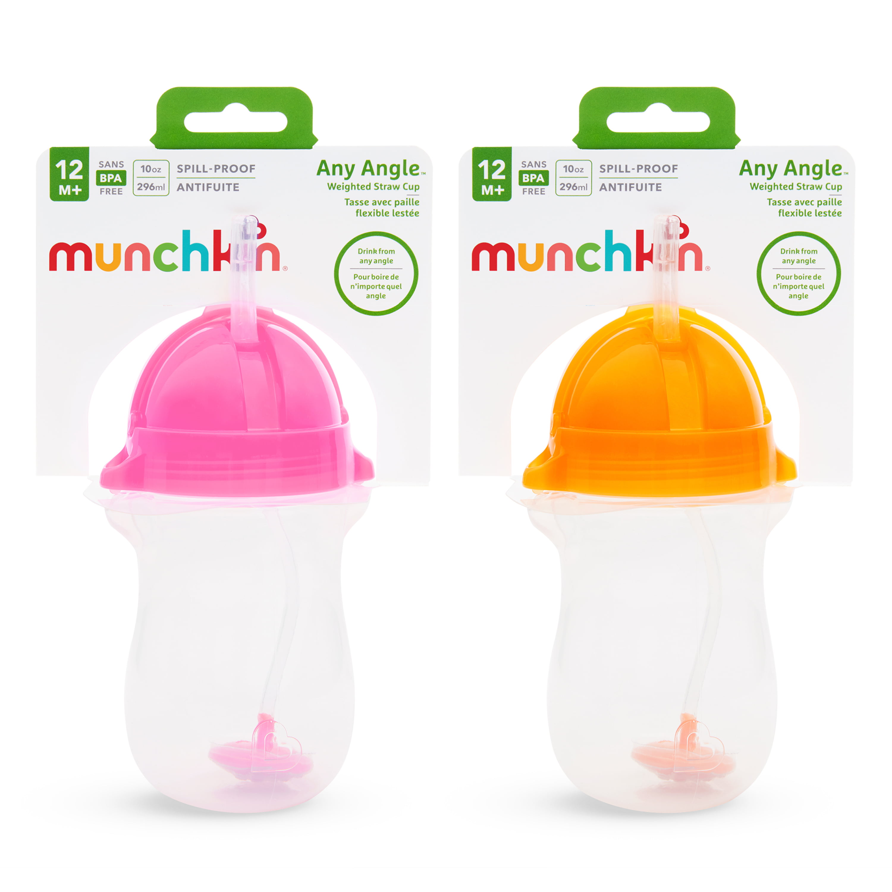 Munchkin 2pk Click Lock Weighted Straw Cup 10oz