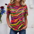 thumbnail image 2 of Graphic Tees for Women Carnival Graphic Short Sleeve Tee Crewneck Top Summer Wardrobe Shirt for Women, 2 of 4