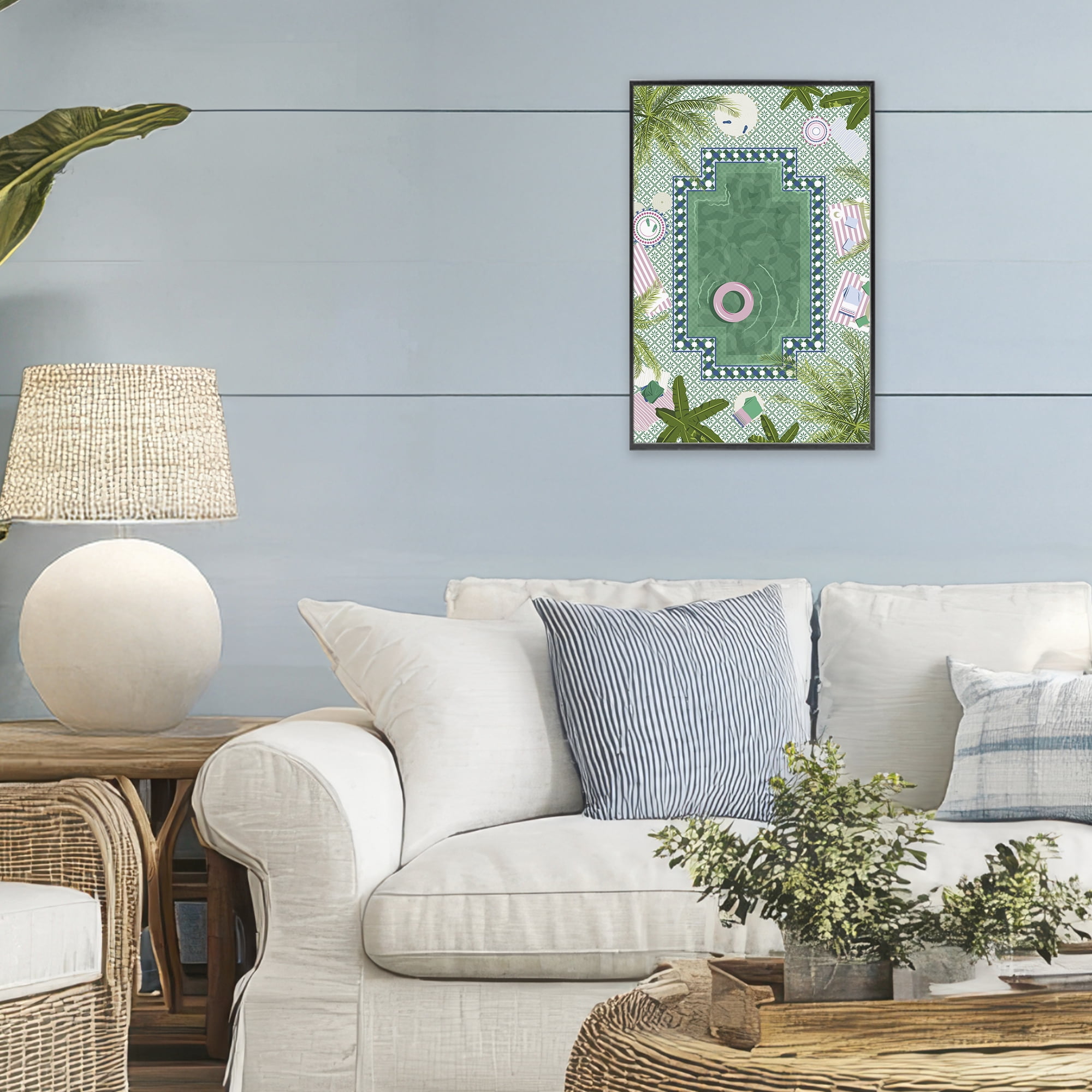 Stupell Industries Morocco Riad Pool Black Framed Giclee Art, design by Vero Illustrates