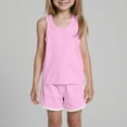 thumbnail image 2 of Gerichy Girls Summer Outfits, Girl's 2 Piece Outfits Sleeveless Round Neck Tops And Shorts With Pockets Casual Summer Shorts Sets, 2 of 5