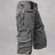thumbnail image 4 of Pantalones Capri Bolsillos Múltiples Ajuste Relajado Pantalones Cortos Cargo Rectos Ropa De Calle, 4 of 5