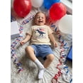 thumbnail image 5 of BemeyourBBs Toddler Baby Boy 4th of July Outfit Baby Boys Patriot Independent Day Summer Clothes Dinosaur American Flag Short Sleeve T-shirt and Pockets Shorts 2 Piece Set, 5 of 9