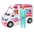 thumbnail image 1 of Barbie Ambulancia Clínica de Cuidados  2 en 1 Ken + Barbie Barbie GMG35, 1 of 5