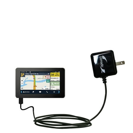 Gomadic Intelligent Compact AC Home Wall Charger suitable for the Magellan Roadmate Commercial 5190T-LM - High output power with a convenient, foldabl