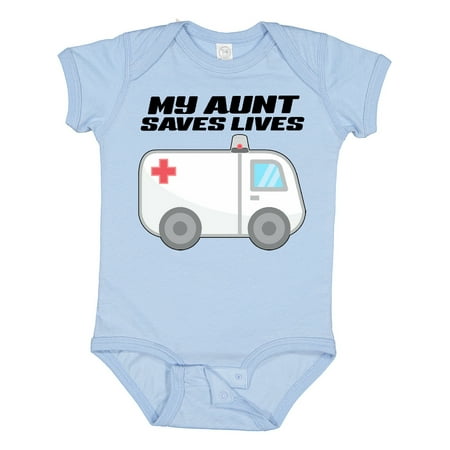

Inktastic My Aunt Saves Lives- Ambulance Gift Baby Boy or Baby Girl Bodysuit