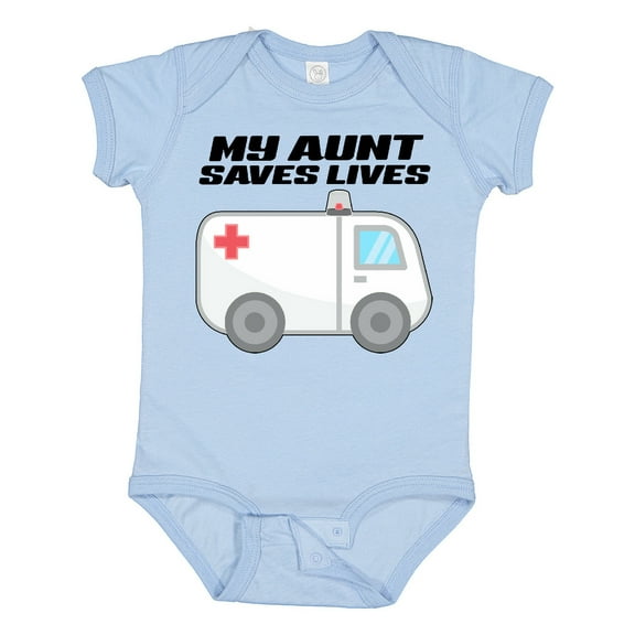 Inktastic My Aunt Saves Lives Ambulance Boys or Girls Baby Bodysuit