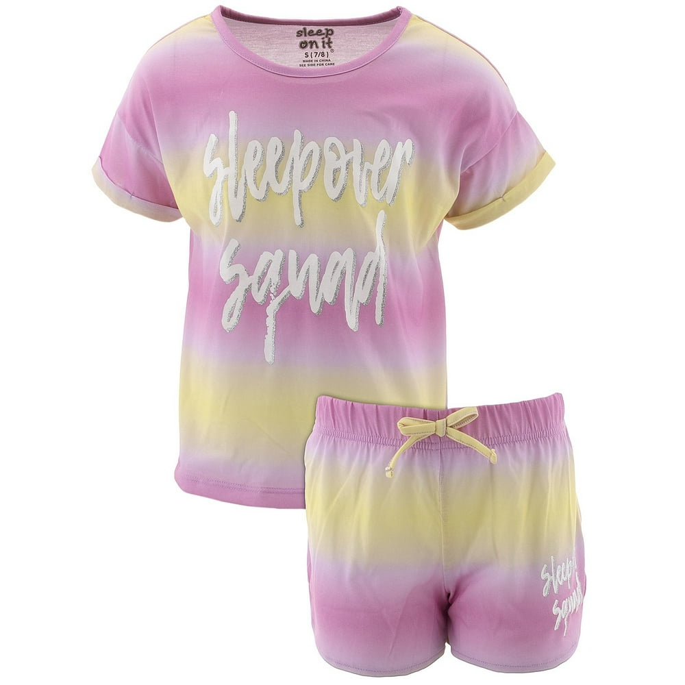 Sleep On It Sleep On It Girls Sleepover Squad Pink Short Pajamas